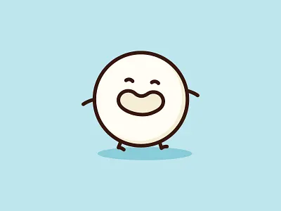 Mascotte ball character cute mascotte minimal round shapes snow