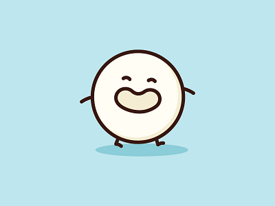 Mascotte ball character cute mascotte minimal round shapes snow