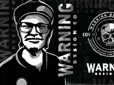 Personal Identity badge branding grit grunge illustration logo portrait skull typography