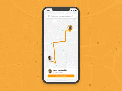 Location Tracker - 020 020 dailyui distance find friends ios location maps pin tracker ui ux