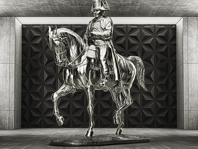 Napoléon Bonaparte 3d black and white digital art illustration motion design napoleon bonaparte render set