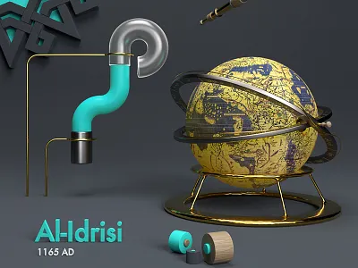 • Al-Idrisi • from "Candles in the dark" 3d alphabet arabic art c4d cg cinema4d digitalart houdini letters redshift render