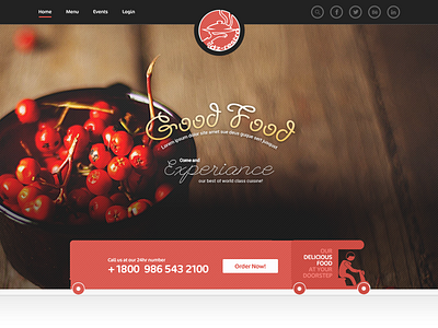 Good Food Banner bar drink eat ecommerce food hotal red restaurants