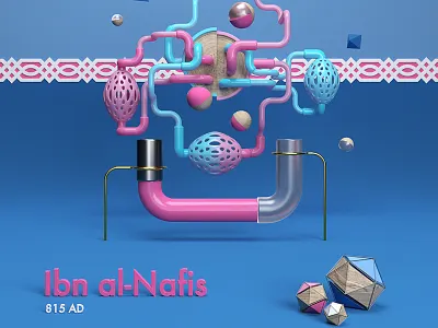 • Ibn al-Nafis • from "Candles in the dark" 3d alphabet arabic art c4d cg cinema4d digitalart houdini letters redshift render