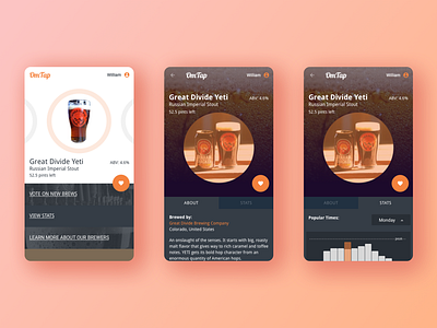 Omtap, Discovery User Flow app beer denver material omtap pastel tap ui ux