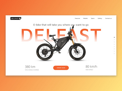 E-bike landing page bike header hero landing moto product ui web