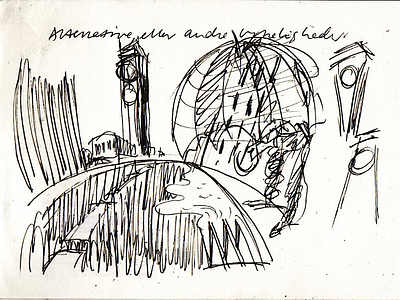Illustration sketch for Outsmart poster (2/3) aarhus drawing environmental illustration paper poster rough save water sketch sketchbook streetlife townhall