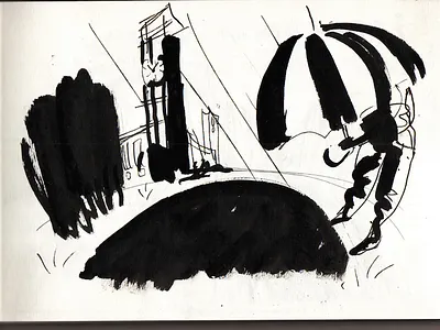 Illustration sketch for Outsmart poster (3/3) aarhus drawing environmental illustration paper poster rough save water sketch sketchbook streetlife townhall