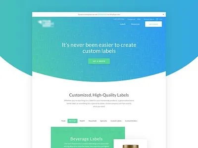 Stickersite blue green design home page labels ui ux web webdesign