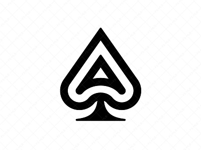 Ace of Spades Logo ace black branding design expert game. king letter a logo poker prime superb tip top top notch ui ux