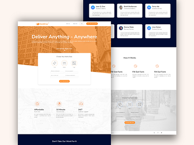Quickdrop.us Website Redesign concept contact courier delivery design homepage one page proposal single page site ui ux