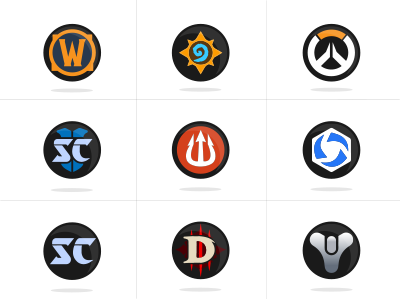 Blizzard - Game Icons (Vector) battle.net blizzard destiny diablo iii hearthstone hots overwatch starcraft wow