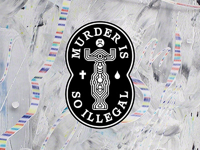 Murder is so Illegal coffin illustration lettering patch tomb typography