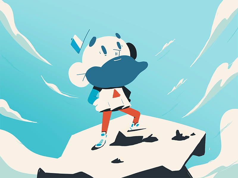 Hike 2d animation cel animation clouds daily hike