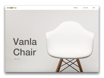 swiss furniture showcase product ui
