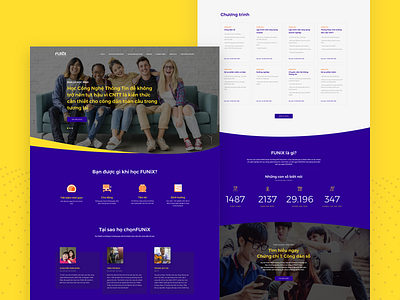 FUNiX-Student course design education landing student ui website