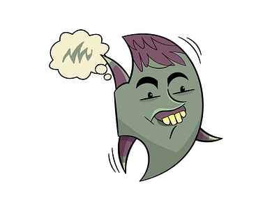 Derp Plankton from Tiny Oceans Plankton Line Stamps adobe illustrator character design illustration illustrator ocean plankton stamps stickers