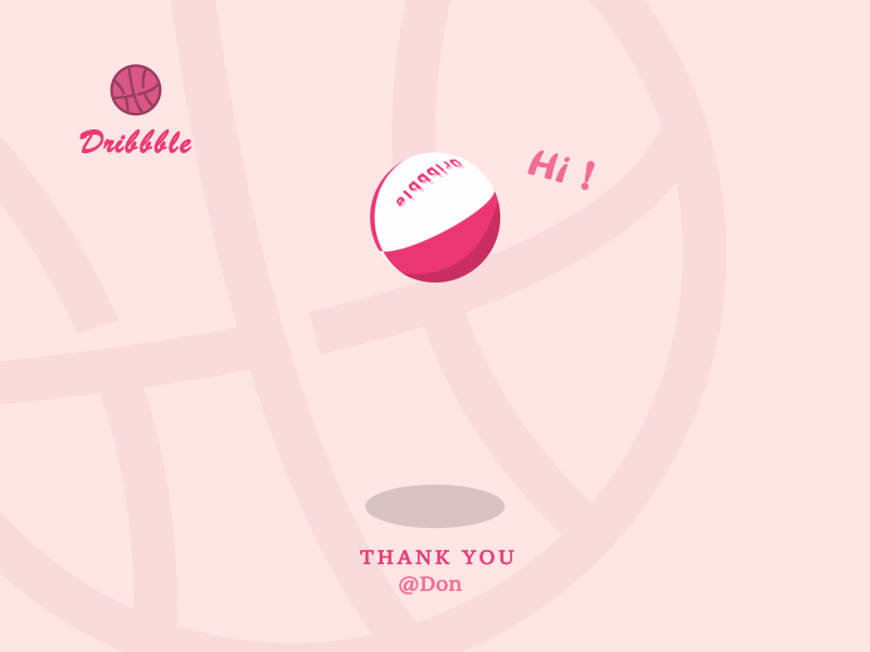 你好Dribbble！ 动画 皮球