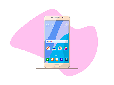 Phone android call flat design illustration minimalism phone pink smartphone vector