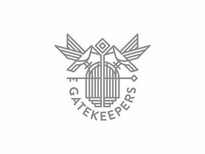 Gatekeepers bird door gate key logo shield