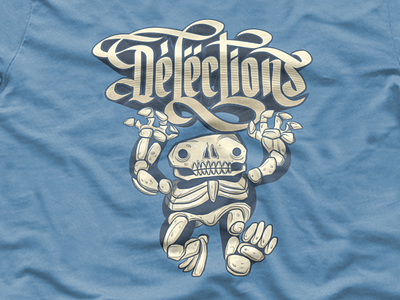 Delections print callygraphy impresion letter lettering mockup press print skull tee type typography