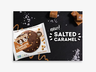 Lenny & Larry's Salted Caramel Ad Campaign ad campaign cookie design digital ad digital marketing graphic design marketing protein snacks