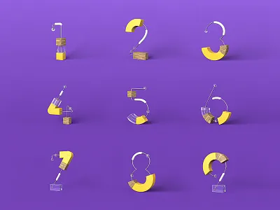 Project - numbers 3d 3dfont abstractc4d cinema4d font numbers text typeface typography