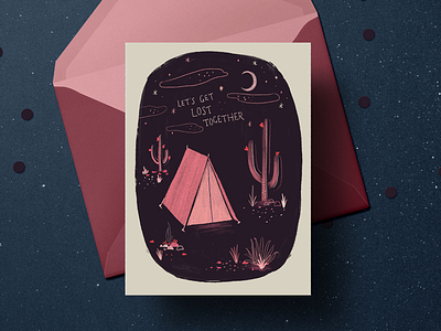 Get lost together illustration valentines wilderness