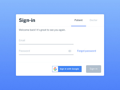 Healthcare Company - Sign-in blue create account fitness health healthcare login register sign in