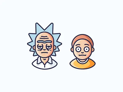 Rick And Morty! avatar cartoon character icon illustration kid man outline rick and morty science scientist tv series