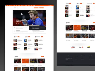 NTTB - Service homepage table tennis ui ux