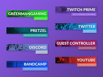 Twitch Panels branding graphic design twitch.tv