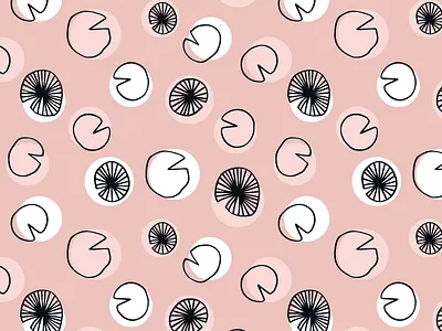 Lily Pads drawing floral flowers illustration lily pad pattern pink plant pond surface vector