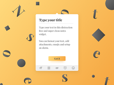 Daily UI #065 - Notes Widget clean daily dailyui distraction free minimal notes typography ui ux widget yellow