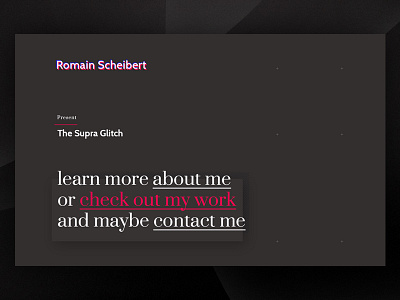 Portfolio glitch portfolio ui webdesign