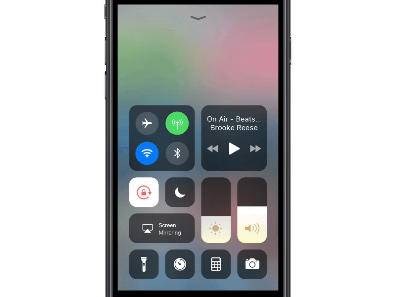 iOS - Control Centre Concept apple bluetooth centre concept control controls ios menu quick settings wifi