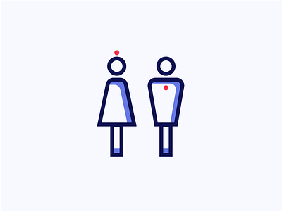 WC icon man simple stroke toilet wc woman