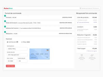 Auchan:Direct checkout "payment" auchandirect checkout payment ui ux