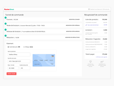 Auchan:Direct checkout "payment" auchandirect checkout payment ui ux