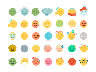 Emoji 2d character colorful cute design emoji emoji set faces flat icons illustration reactions