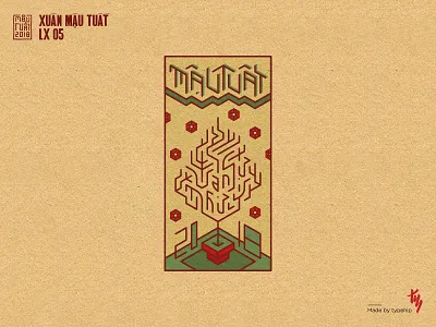 Year Of The Dog _ LX05 2018 isometric lettering lixi lunar new year mautuat typography vietnam yearofthedog
