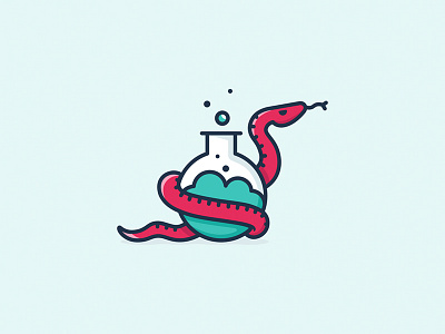 Snake Illustration bottle flask python snake