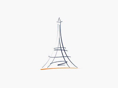 Playing with strokes eiffel tower illustration strokes