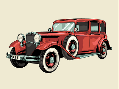 Praga Grand car czech drawing old vehicle vintage