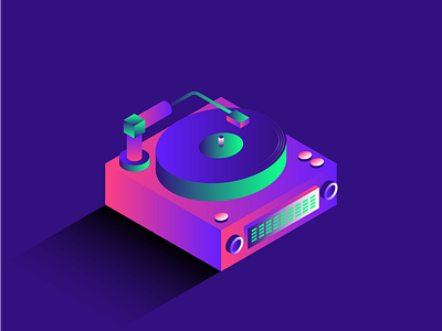 Isometric Illustration gradient illustration isometric record shadow