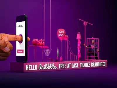Dribbble Debut - Free at Last 3d debut dribbble fun illustration