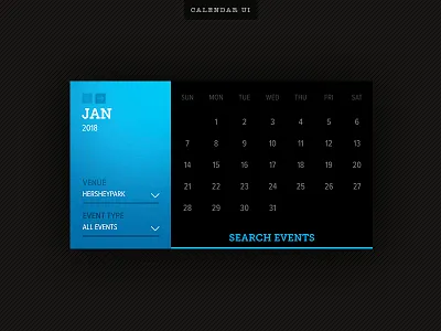 Event Calendar blue calendar dark design filter search ui web widget
