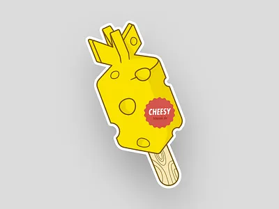 … cheesy! ai bitpunk bomb cheese cheese pop illustration stick sticker