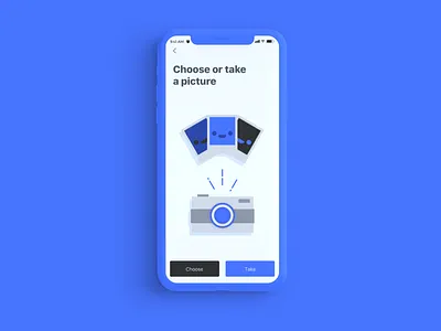 Upload Picture blue camera empty state flat illustration photo picture polaroid upload