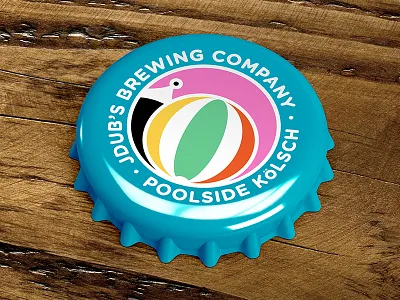 Poolside Kölsch beach beachball beer bottle bottlecap brewery flamingo florida kolsch pool